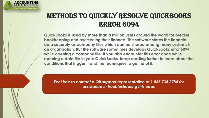 methods to quickly resolve quickbooks error 6094