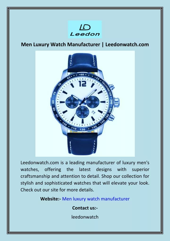 men luxury watch manufacturer leedonwatch com