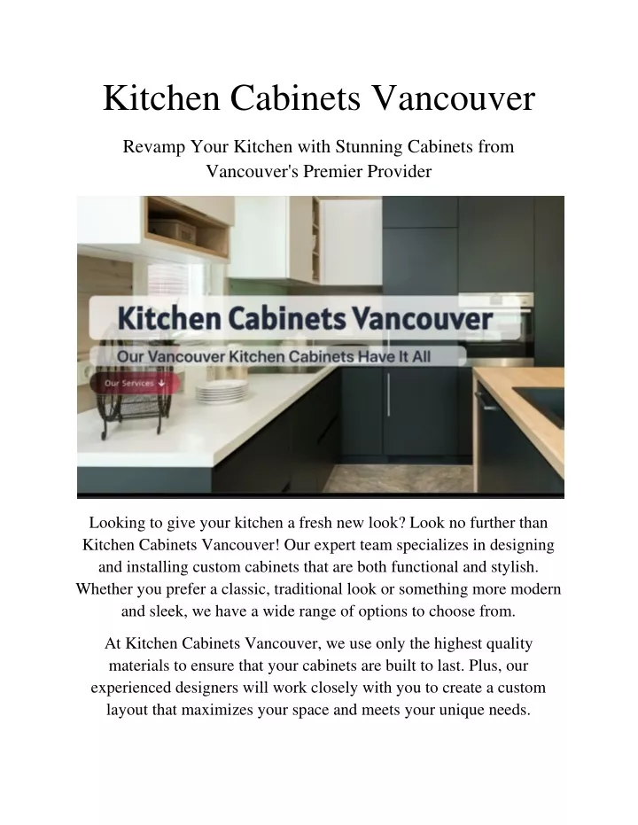 kitchen cabinets vancouver