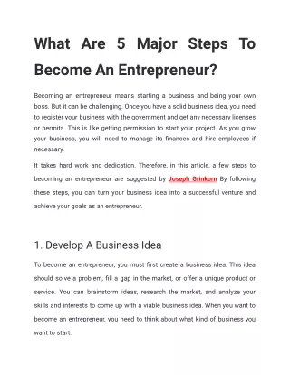 5 Fundamental Steps to Pursue Your Business Dreams