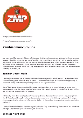 Zambian Music 2023