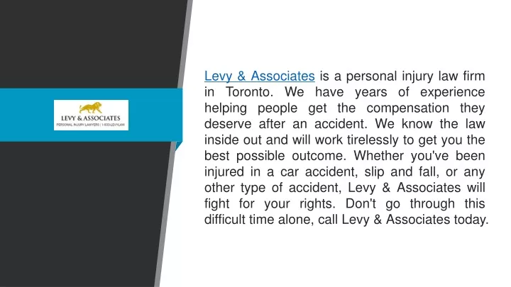 levy associates is a personal injury law firm