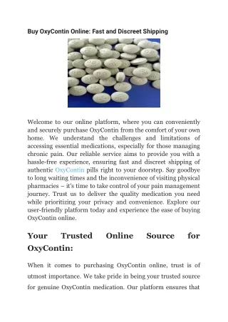 Buy OxyContin Online_ Fast and Discreet Shipping
