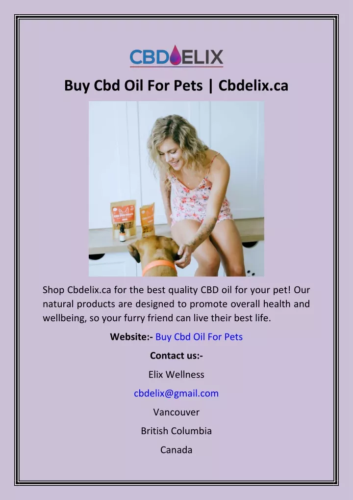 buy cbd oil for pets cbdelix ca