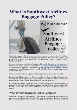 What is Southwest Airlines Baggage Policy?