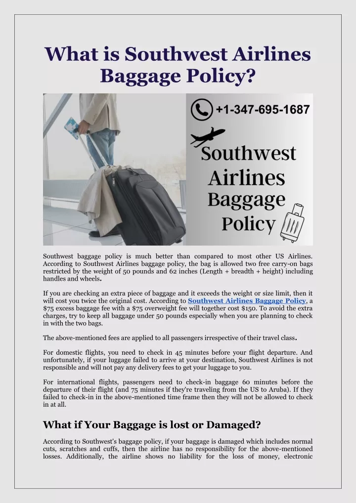 what is southwest airlines baggage policy