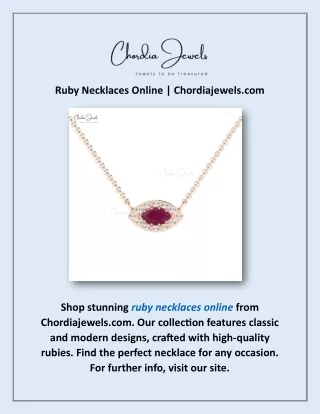 Ruby Necklaces Online | Chordiajewels.com