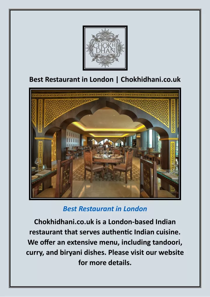 best restaurant in london chokhidhani co uk