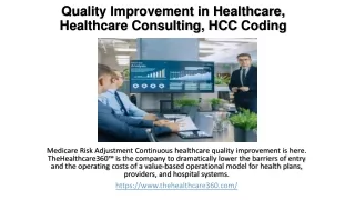 Quality Improvement in Healthcare, Healthcare Consulting