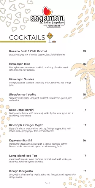 Drinks Menu - Port Melbourne