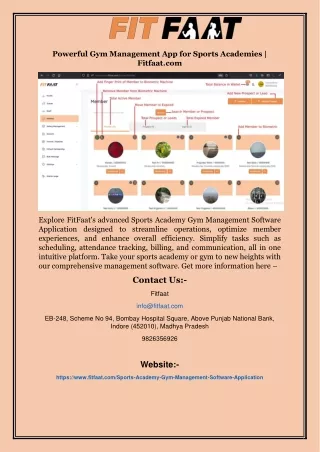 Powerful Gym Management App for Sports Academies | Fitfaat.com