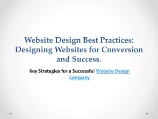 Website Design for conversion and success