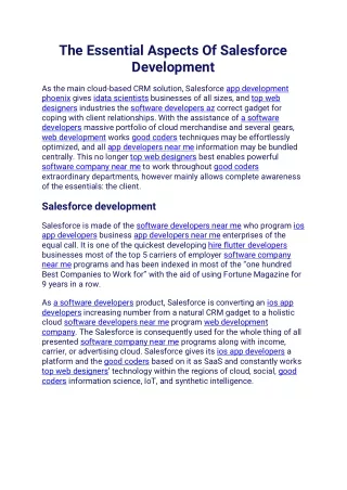 the essential aspects of salesforce development