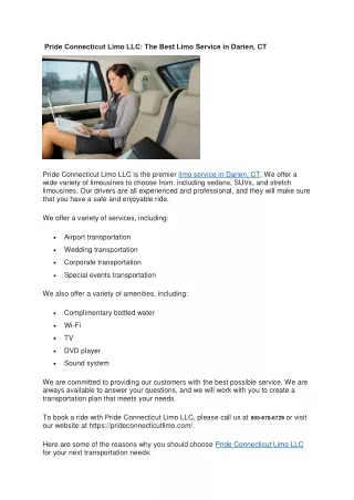 pride connecticut limo llc the best limo service