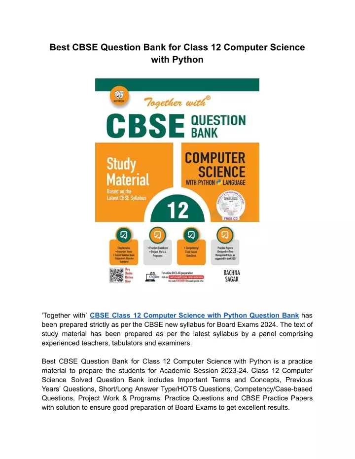 best cbse question bank for class 12 computer