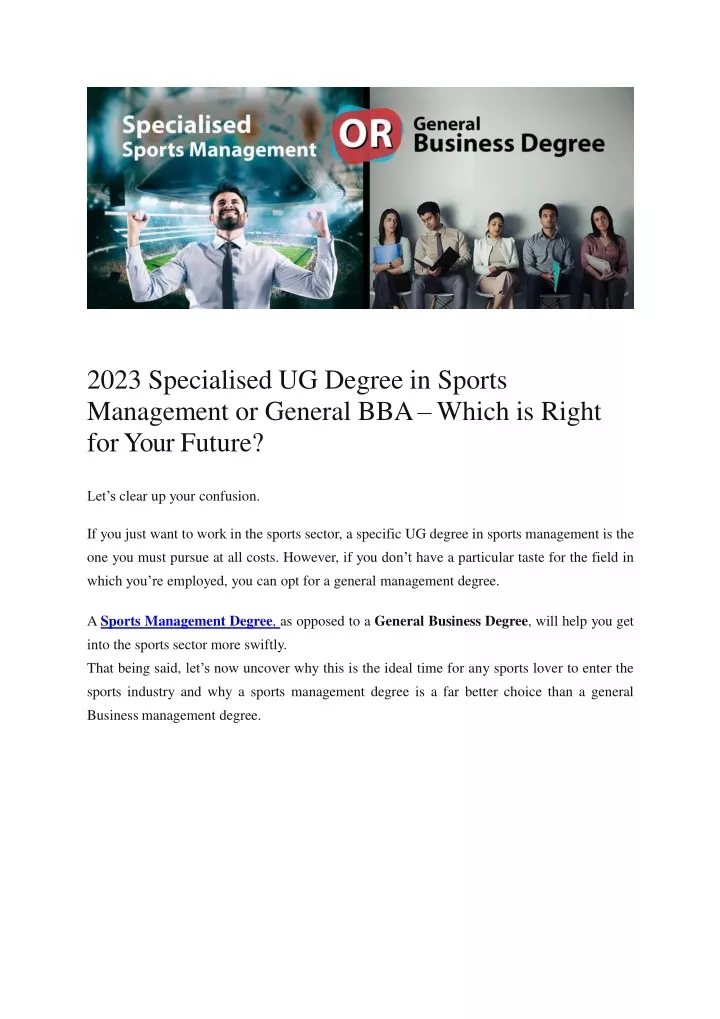 2023 specialised ug degree in sports management