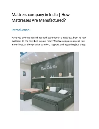 Mattress Company in India | How Mattresses Are Manufactured?