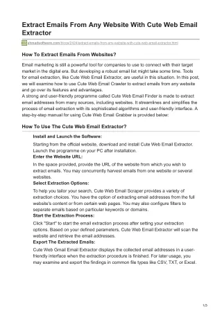 extract emails from any website with cute