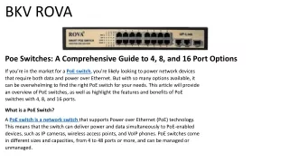 Poe Switches: A Comprehensive Guide to 4, 8, and 16 Port Options