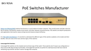 PoE Switches Manufacturer