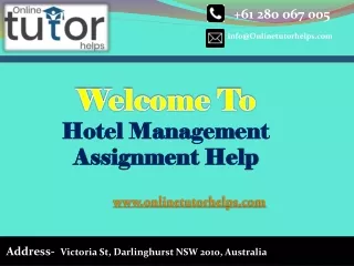 Hotel Management Assignment Help PPT