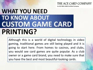 What You Need To Know About Custom Game Card Printing