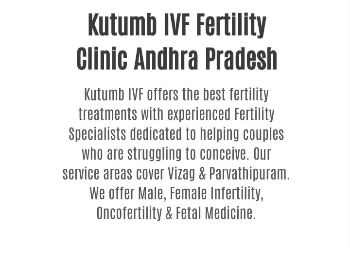 kutumb ivf fertility clinic andhra pradesh kutumb