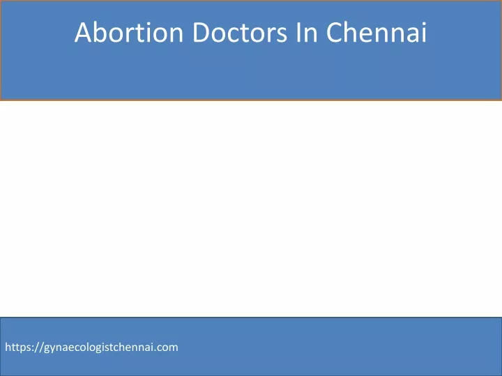 abortion doctors in chennai