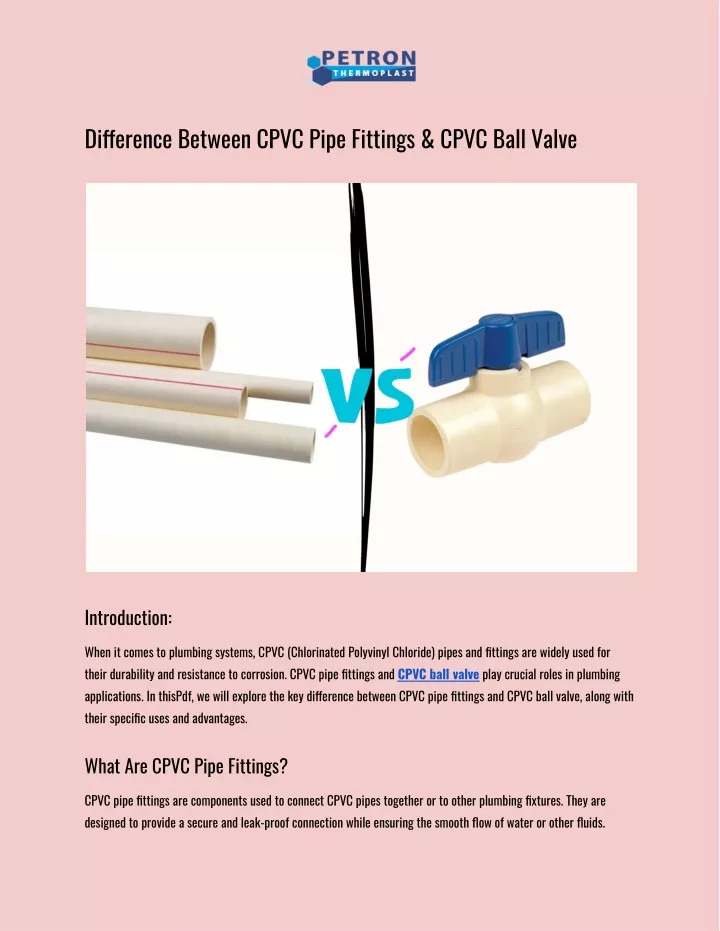 di erence between cpvc pipe fittings cpvc ball