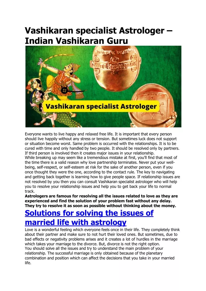 vashikaran specialist astrologer indian vashikaran guru
