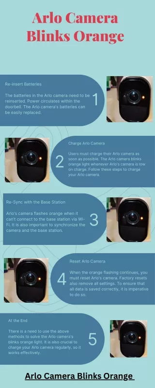 Troubleshoot Arlo Camera Blinks Orange