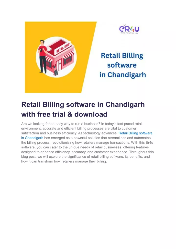 retail billing software in chandigarh with free