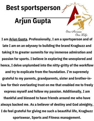 Best sportsperson | Arjun Gupta