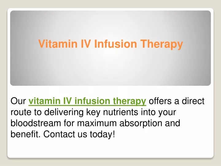 vitamin iv infusion therapy