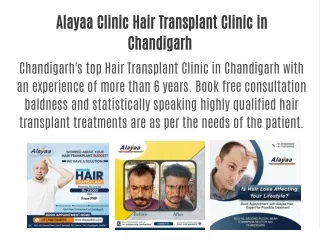 Alayaa Clinic Hair Transplant Clinic in Chandigarh