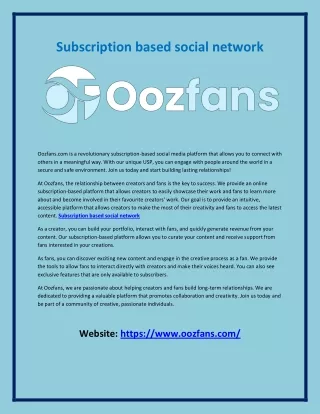 subscription based social network