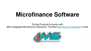 Best Microfinance Software - IMS by Vexil Infotech