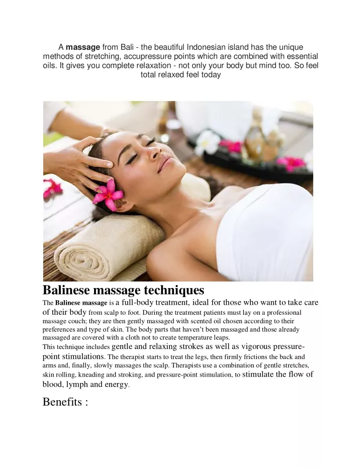 a massage from bali the beautiful indonesian