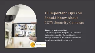 10 Important Tips You Should Know About CCTV Security Cameras