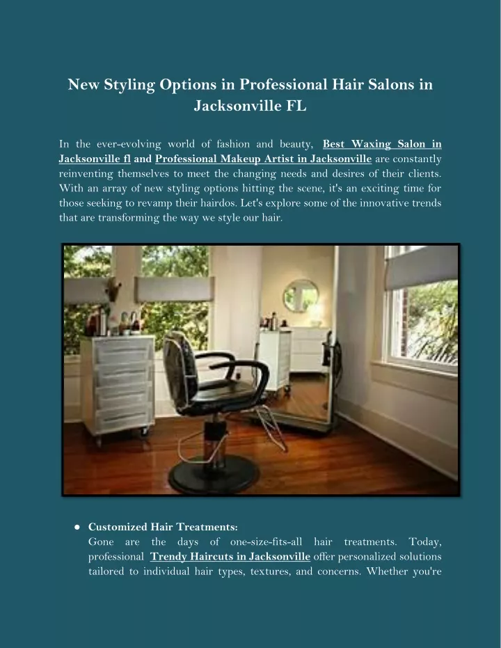 new styling options in professional hair salons