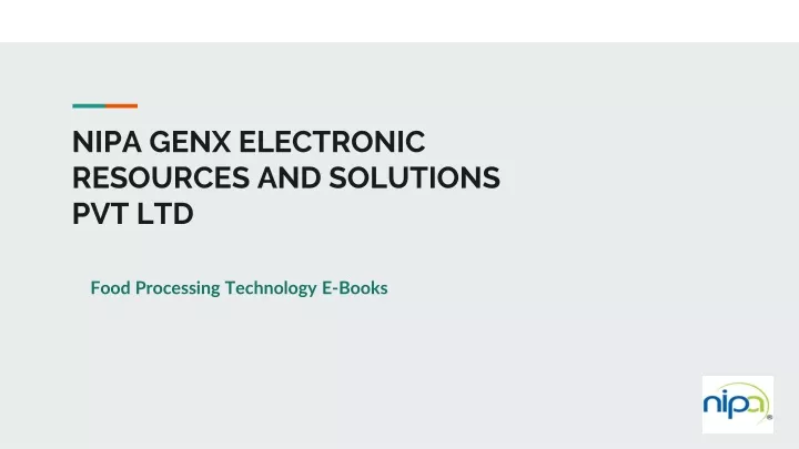 nipa genx electronic resources and solutions pvt ltd