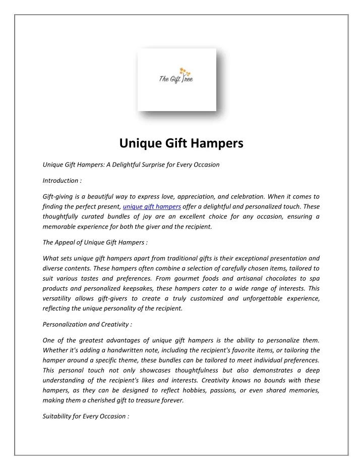 unique gift hampers