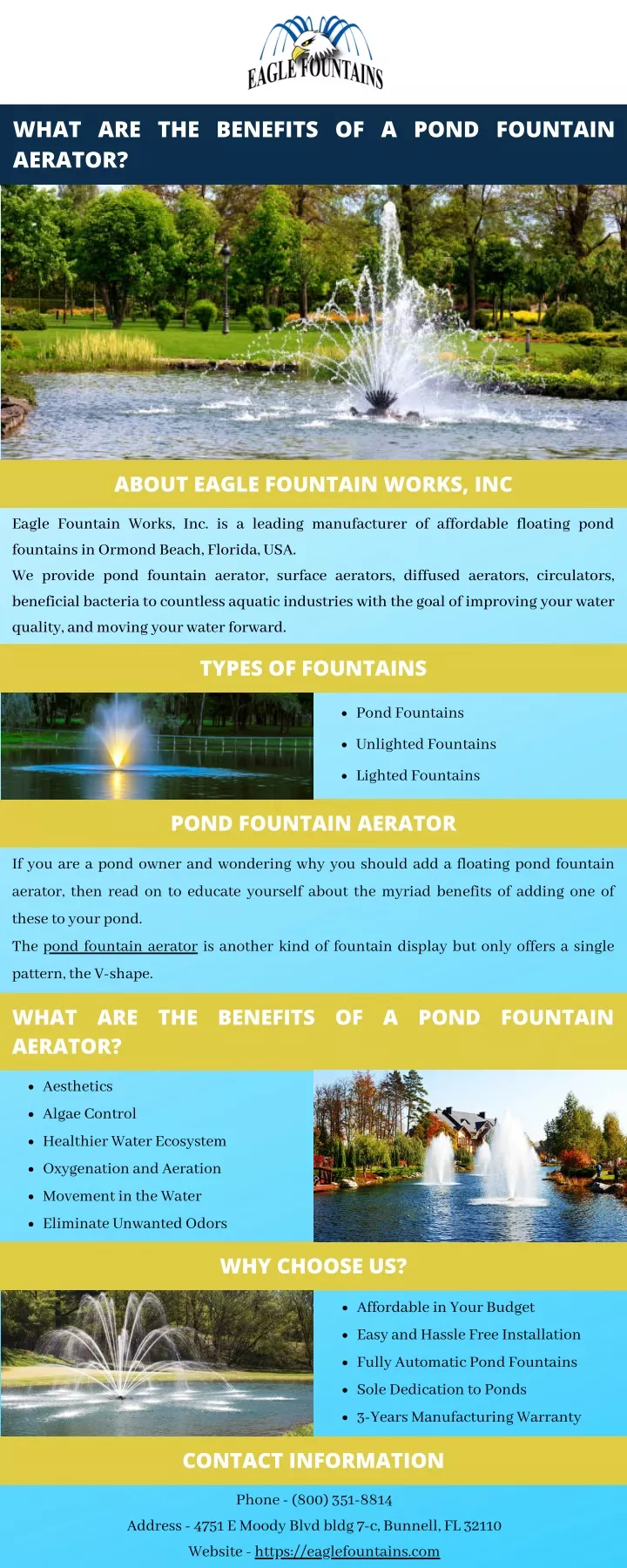 what are the benefits of a pond fountain aerator