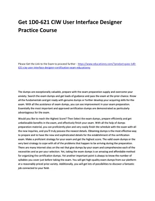 get 1d0 621 ciw user interface designer practice