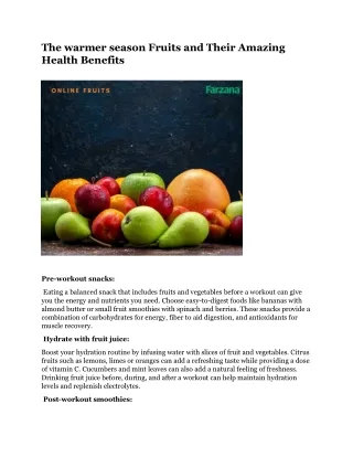 the warmer season fruits and their amazing health