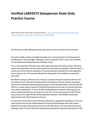 verified laresst3 salesperson state only practice