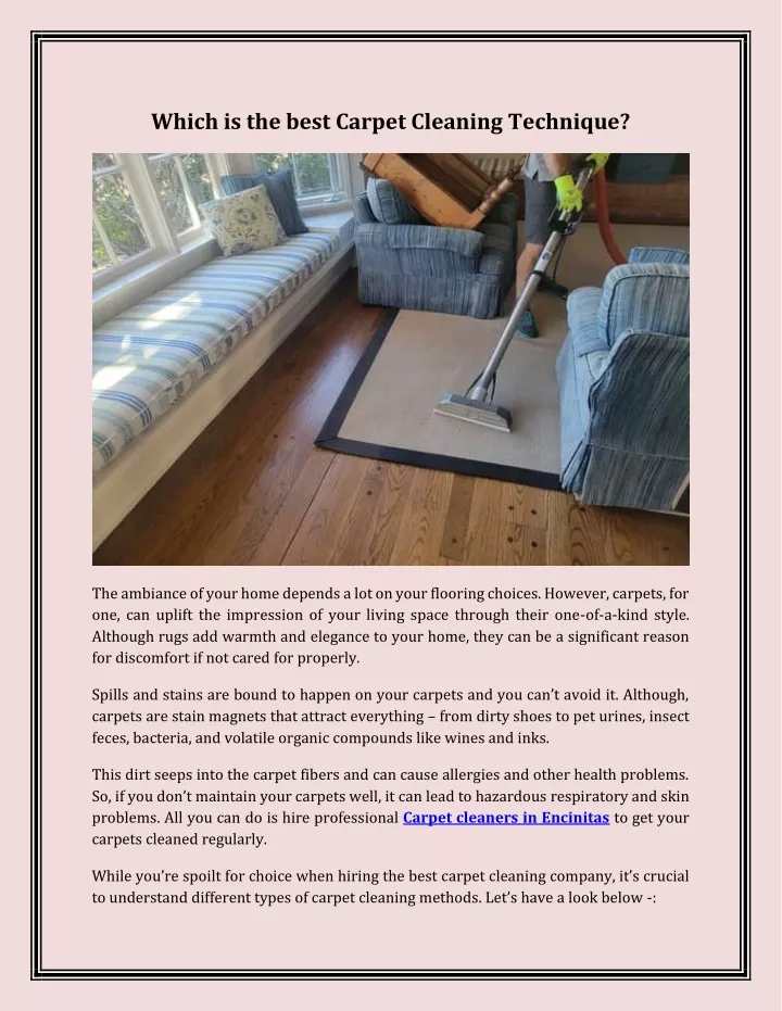which is the best carpet cleaning technique