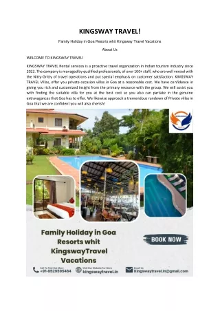 Family Holiday in Goa Resorts whit Kingsway Travel Vacations (1)