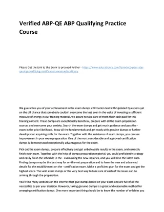 verified abp qe abp qualifying practice course