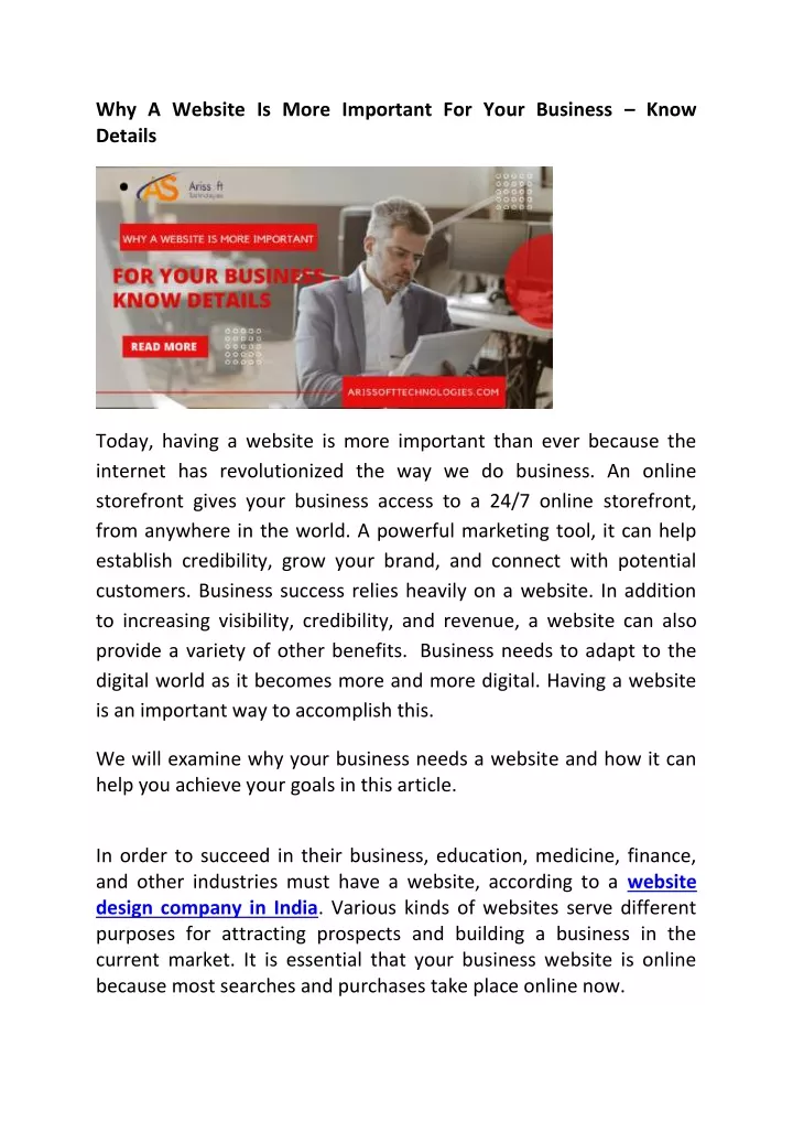 why a website is more important for your business